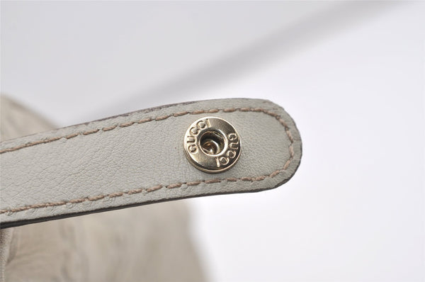 Authentic GUCCI Princy Guccissima GG Leather Tote Bag 163805 White 1520J