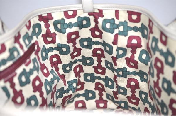 Authentic GUCCI Princy Guccissima GG Leather Tote Bag 163805 White 1520J