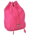 Authentic PRADA Vintage Nylon Tessuto Drawstring Hand Bag Purse Pink 1522J