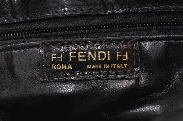 Authentic FENDI Vintage Shoulder Cross Body Bag Purse Leather Black 1522K