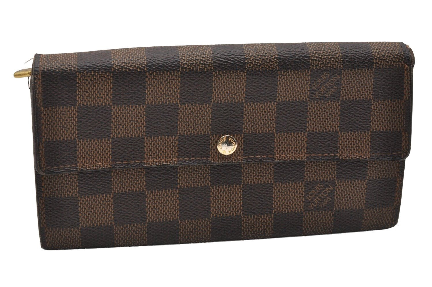 Authentic Louis Vuitton Damier Portefeuille Sarah Long Wallet N61734 LV 1524J