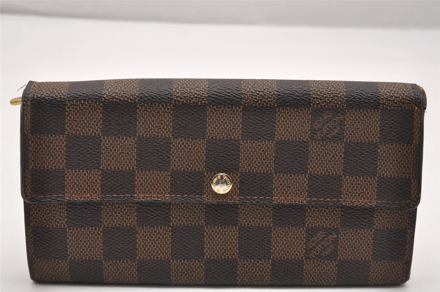 Authentic Louis Vuitton Damier Portefeuille Sarah Long Wallet N61734 LV 1524J