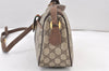 Authentic GUCCI Web Sherry Line Shoulder Bag GG PVC Leather Brown Junk 1524K