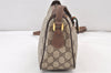 Authentic GUCCI Web Sherry Line Shoulder Bag GG PVC Leather Brown Junk 1524K