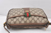 Authentic GUCCI Web Sherry Line Shoulder Bag GG PVC Leather Brown Junk 1524K