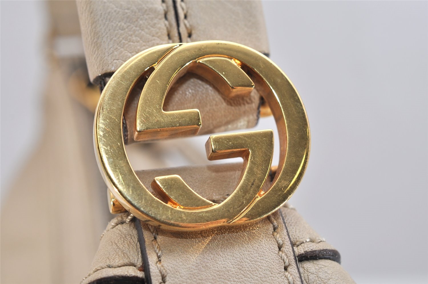 Authentic GUCCI Miss GG 2Way Shoulder Hand Bag Leather 326514 Beige 1525K