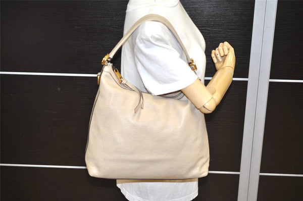 Authentic GUCCI Miss GG 2Way Shoulder Hand Bag Leather 326514 Beige 1525K