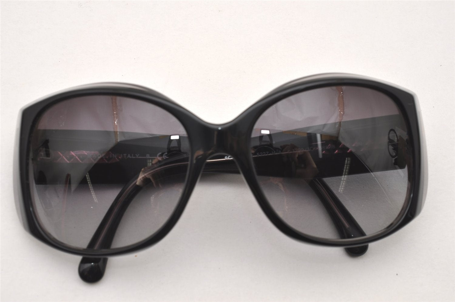 Authentic CHANEL Sunglasses CC Logos CoCo Mark Plastic 5227-H-A Black 1526J