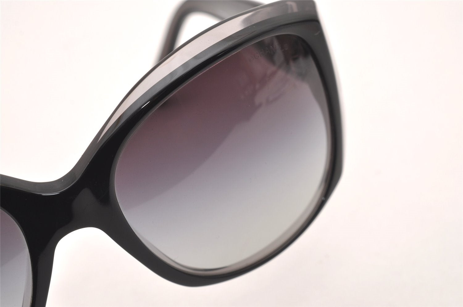 Authentic CHANEL Sunglasses CC Logos CoCo Mark Plastic 5227-H-A Black 1526J