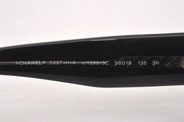 Authentic CHANEL Sunglasses CC Logos CoCo Mark Plastic 5227-H-A Black 1526J