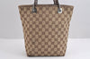 Authentic GUCCI Vintage Shoulder Tote Bag GG Canvas Leather 31244 Brown 1527J