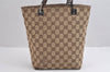 Authentic GUCCI Vintage Shoulder Tote Bag GG Canvas Leather 31244 Brown 1527J