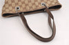Authentic GUCCI Vintage Shoulder Tote Bag GG Canvas Leather 31244 Brown 1527J