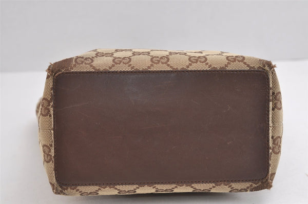 Authentic GUCCI Vintage Shoulder Tote Bag GG Canvas Leather 31244 Brown 1527J