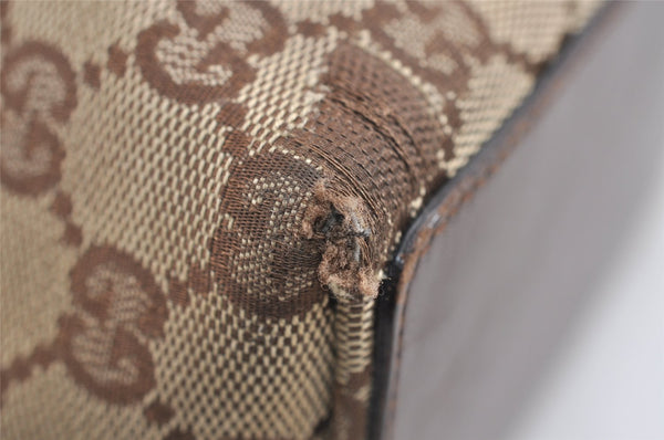 Authentic GUCCI Vintage Shoulder Tote Bag GG Canvas Leather 31244 Brown 1527J