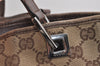 Authentic GUCCI Vintage Shoulder Tote Bag GG Canvas Leather 31244 Brown 1527J
