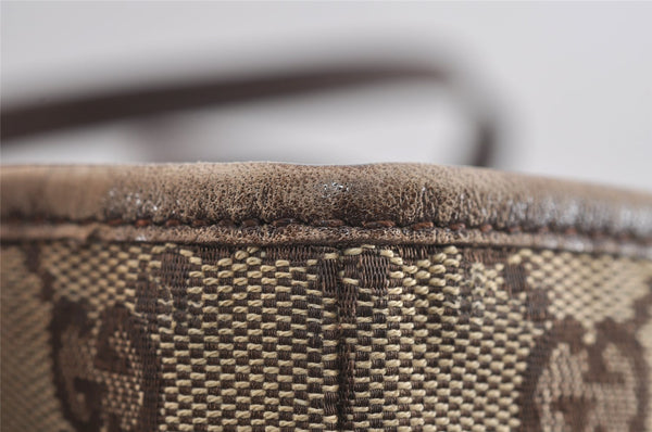 Authentic GUCCI Vintage Shoulder Tote Bag GG Canvas Leather 31244 Brown 1527J