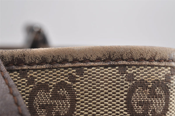 Authentic GUCCI Vintage Shoulder Tote Bag GG Canvas Leather 31244 Brown 1527J