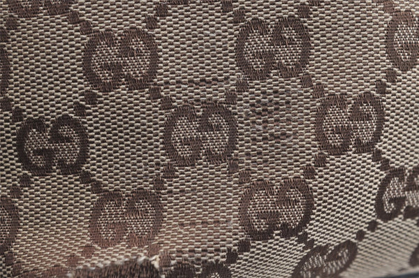 Authentic GUCCI Vintage Shoulder Tote Bag GG Canvas Leather 31244 Brown 1527J