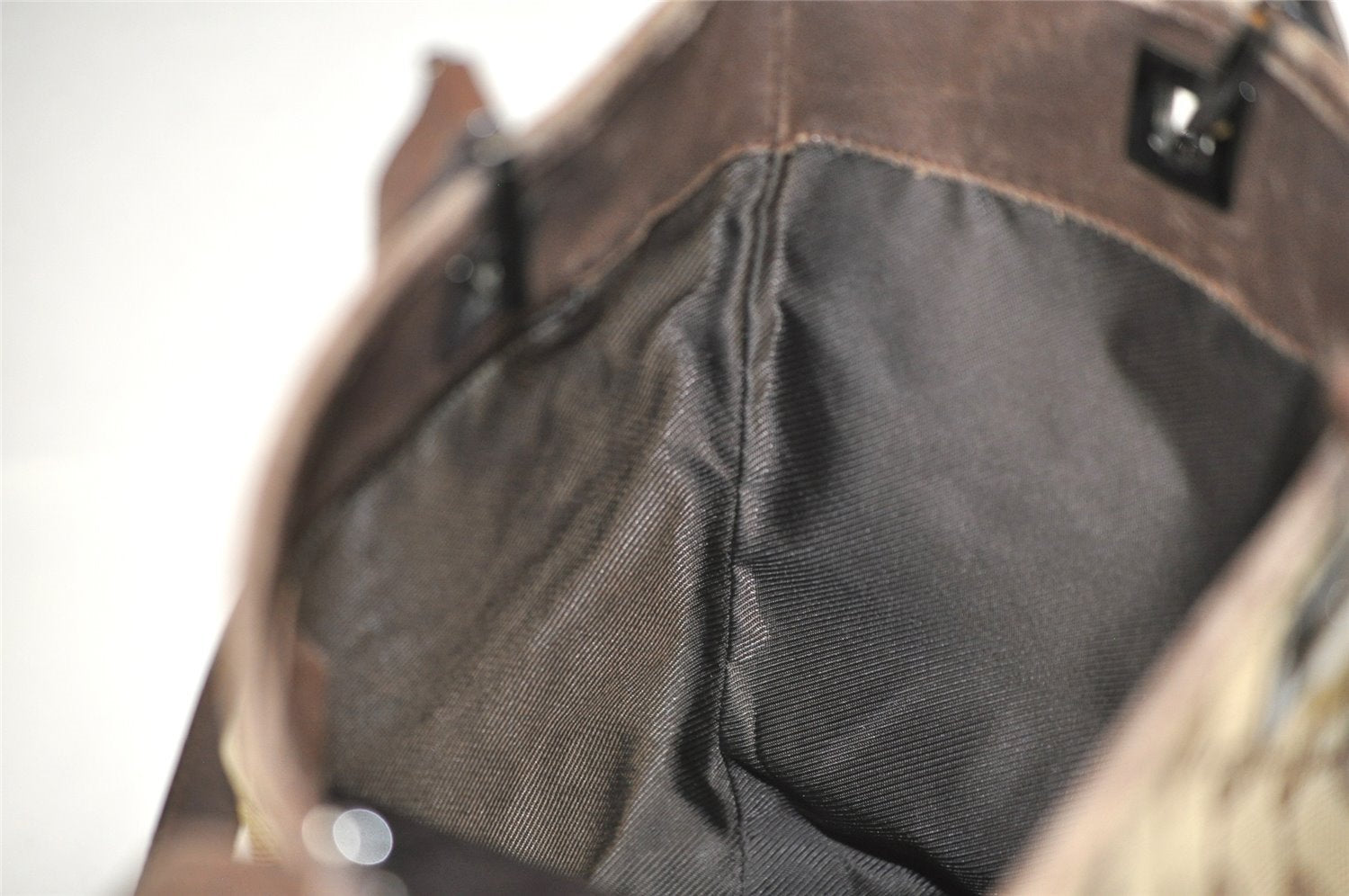 Authentic GUCCI Vintage Shoulder Tote Bag GG Canvas Leather 31244 Brown 1527J