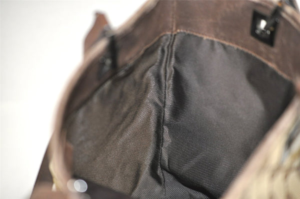 Authentic GUCCI Vintage Shoulder Tote Bag GG Canvas Leather 31244 Brown 1527J