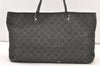 Authentic GUCCI Vintage Shoulder Tote Bag GG Canvas Leather 36173 Black 1527K