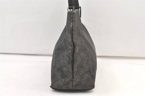 Authentic GUCCI Vintage Shoulder Tote Bag GG Canvas Leather 36173 Black 1527K