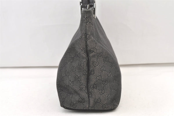 Authentic GUCCI Vintage Shoulder Tote Bag GG Canvas Leather 36173 Black 1527K