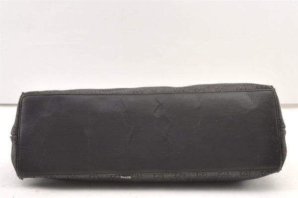 Authentic GUCCI Vintage Shoulder Tote Bag GG Canvas Leather 36173 Black 1527K