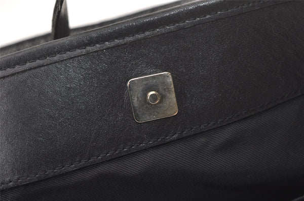 Authentic GUCCI Vintage Shoulder Tote Bag GG Canvas Leather 36173 Black 1527K