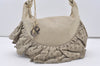 Authentic Christian Dior Gypsy Shoulder Hand Bag Purse Leather White 1528J