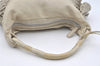 Authentic Christian Dior Gypsy Shoulder Hand Bag Purse Leather White 1528J