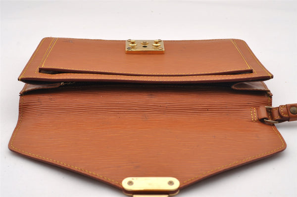 Auth Louis Vuitton Epi Pochette Sellier Dragonne Clutch Bag M52618 Brown 1529I