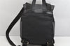 Authentic GUCCI Vintage Drawstring Backpack Nylon Leather 0030233 Black 1529K