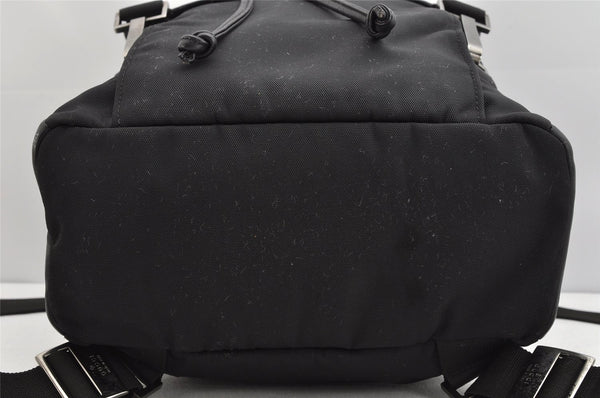 Authentic GUCCI Vintage Drawstring Backpack Nylon Leather 0030233 Black 1529K