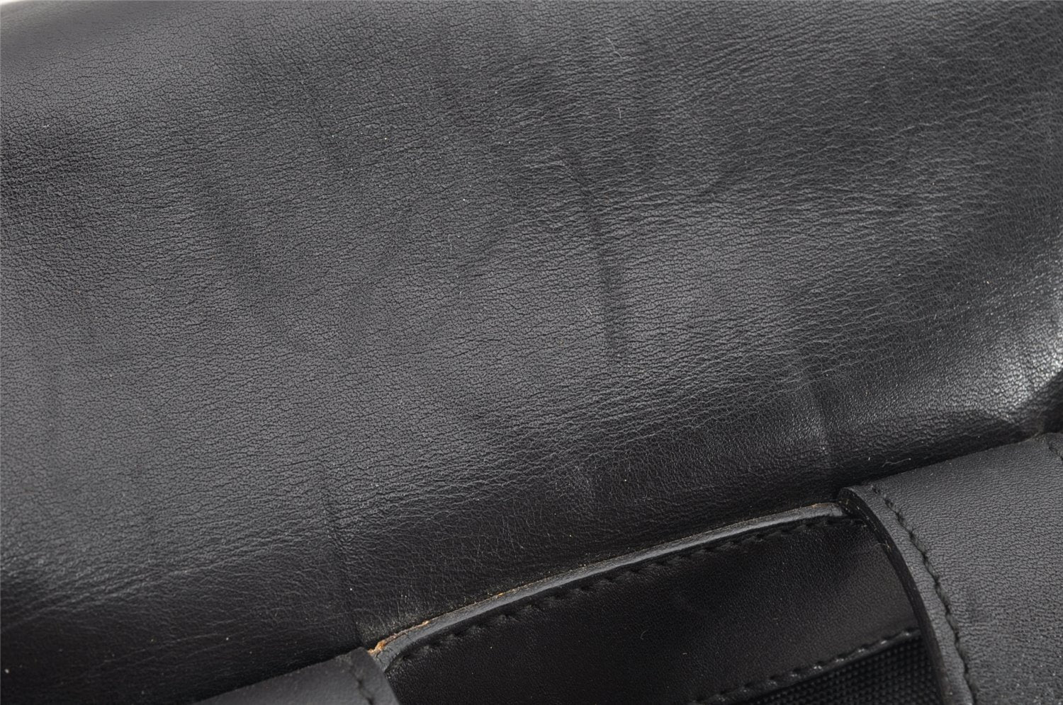 Authentic GUCCI Vintage Drawstring Backpack Nylon Leather 0030233 Black 1529K