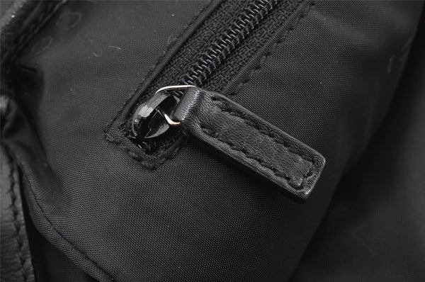 Authentic GUCCI Vintage Drawstring Backpack Nylon Leather 0030233 Black 1529K