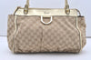 Authentic GUCCI Abbey Shoulder Tote Bag GG Canvas Leather 189831 Beige 1530J