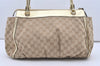 Authentic GUCCI Abbey Shoulder Tote Bag GG Canvas Leather 189831 Beige 1530J