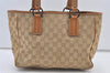 Authentic GUCCI Shoulder Tote Bag GG Canvas Leather 113019 Beige 1530K