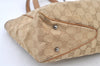 Authentic GUCCI Shoulder Tote Bag GG Canvas Leather 113019 Beige 1530K