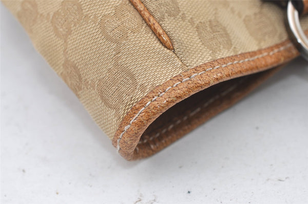 Authentic GUCCI Shoulder Tote Bag GG Canvas Leather 113019 Beige 1530K