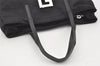 Authentic FENDI Zucca Vintage Hand Bag Purse Canvas Leather Black 1531J