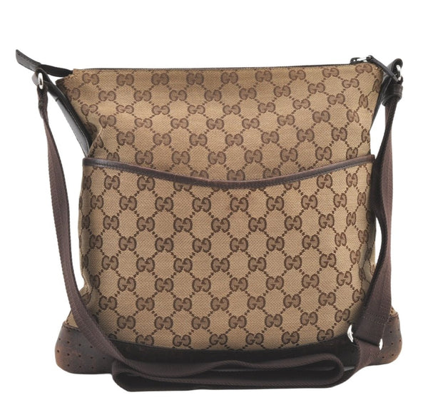 Authentic GUCCI Shoulder Cross Body Bag GG Canvas Leather 145857 Brown 1531K