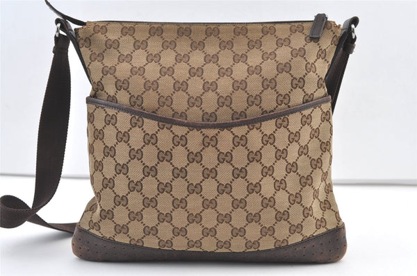 Authentic GUCCI Shoulder Cross Body Bag GG Canvas Leather 145857 Brown 1531K