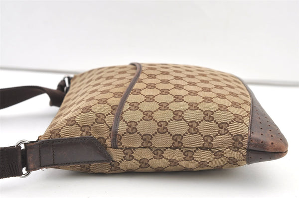 Authentic GUCCI Shoulder Cross Body Bag GG Canvas Leather 145857 Brown 1531K