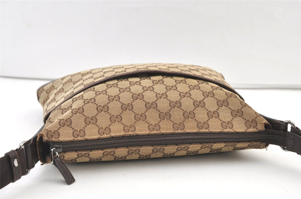 Authentic GUCCI Shoulder Cross Body Bag GG Canvas Leather 145857 Brown 1531K