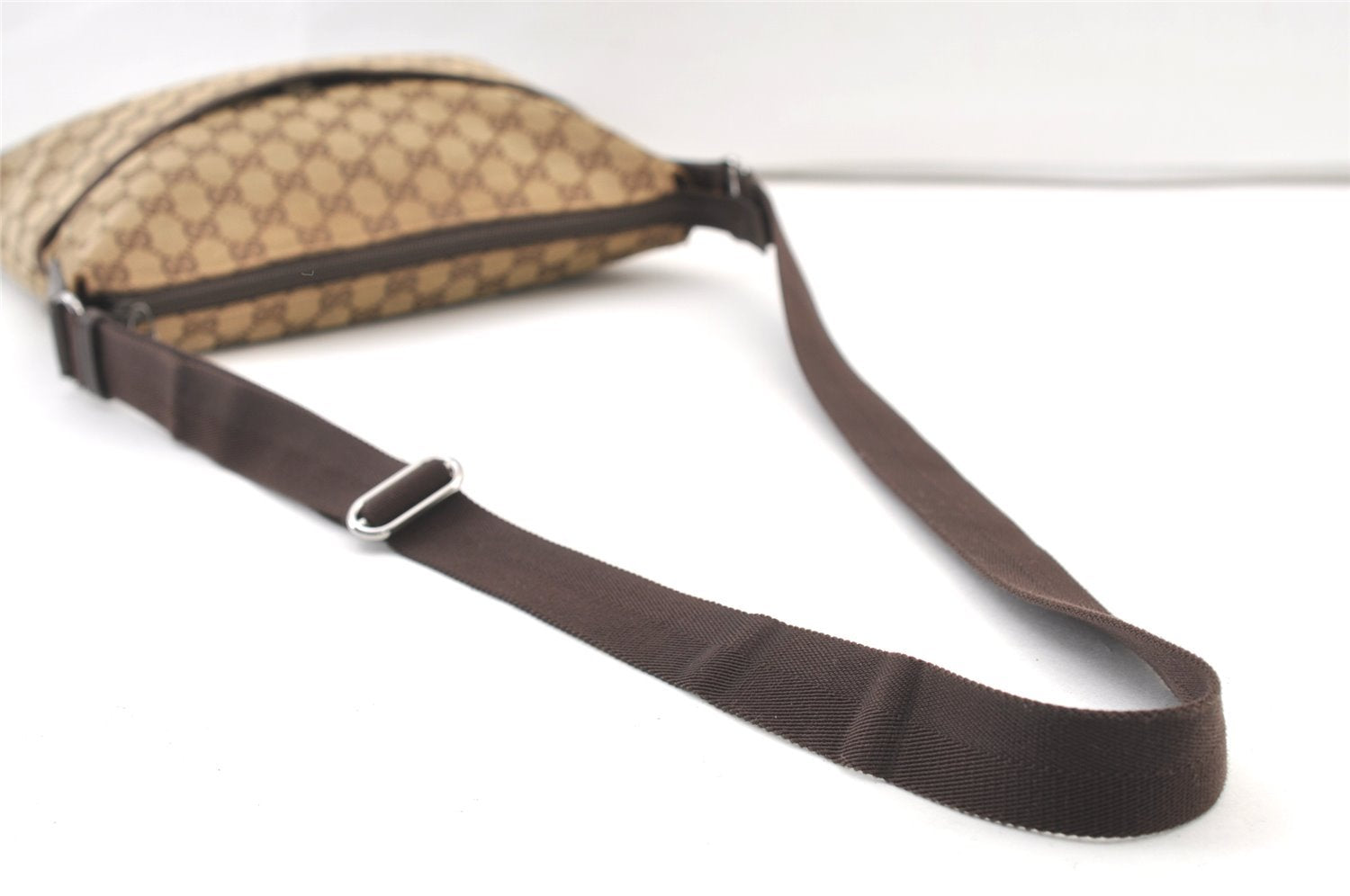 Authentic GUCCI Shoulder Cross Body Bag GG Canvas Leather 145857 Brown 1531K