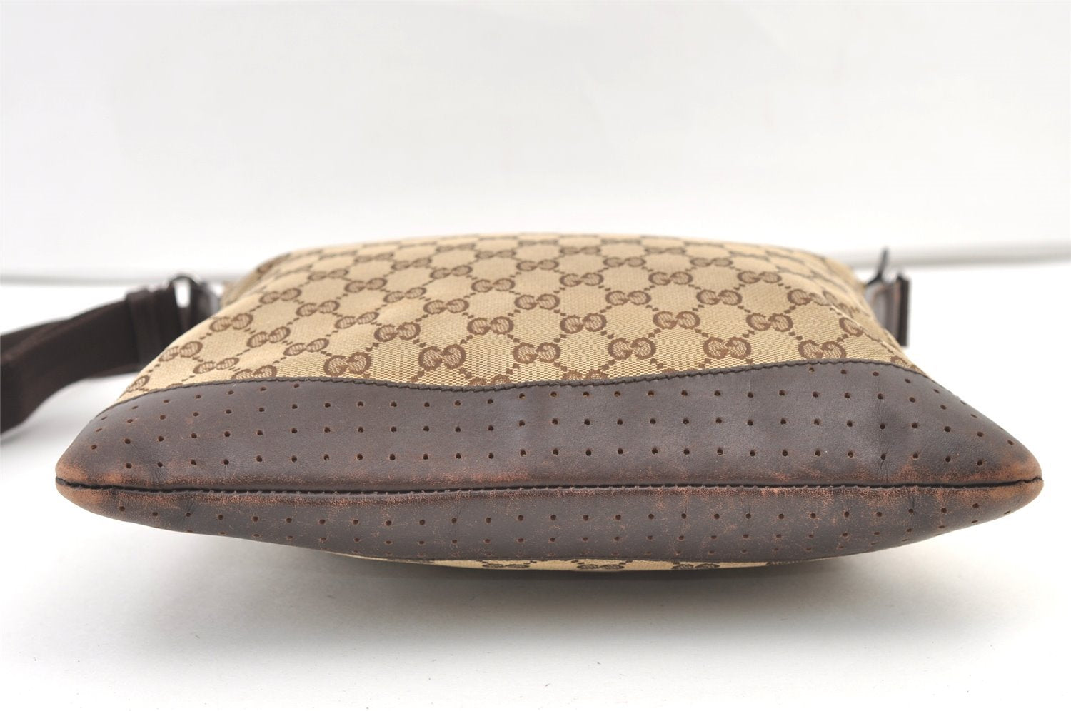 Authentic GUCCI Shoulder Cross Body Bag GG Canvas Leather 145857 Brown 1531K