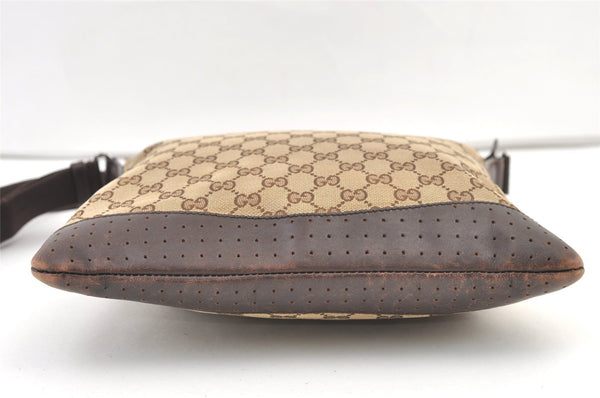 Authentic GUCCI Shoulder Cross Body Bag GG Canvas Leather 145857 Brown 1531K